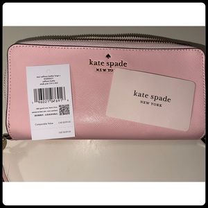 NWT Kate Spade Staci Large Carryall Wristlet Clutch Wallet Chalk Pink